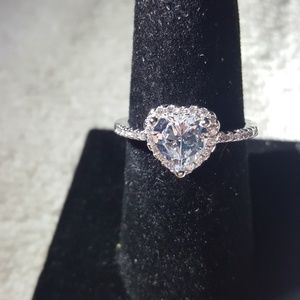 Heart CZ Fashion Ring SZ 9 NWOT